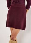 Ribbed Knit Mini Skirt, Burgundy, large