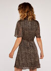 Dot High Neck Dress, Black, large