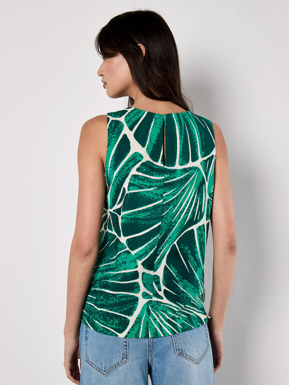 Shell Print Vest Top, Green, large