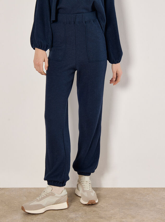 Soft Textured Joggers, Navy, large
