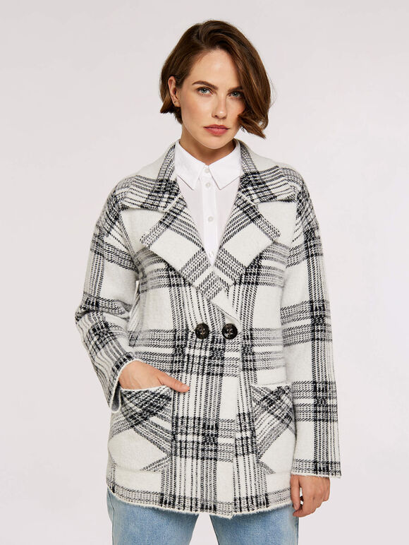Classic Check Peacoat, Cream, large