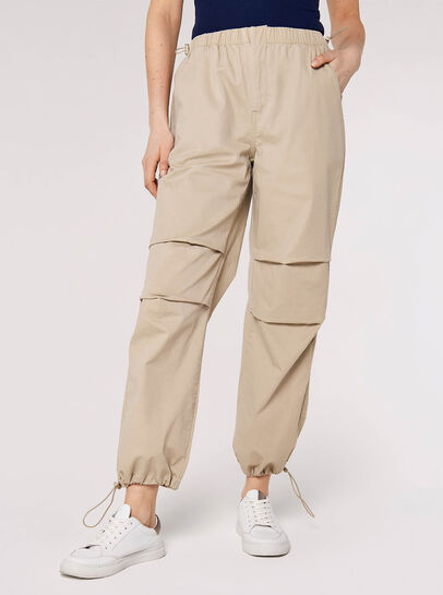 Pantalon Cargo À Liens Plissés