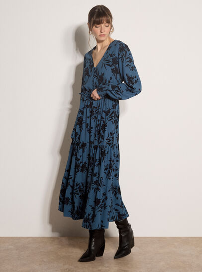 Floral Crepe Midi Dress