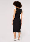 Ribbed Racer Midi Dress, Black, large