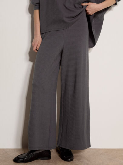 Waffle Jersey Knit Wide-Leg Joggers