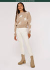 Star Cropped Jumper, Stone, large