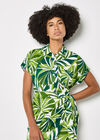 Tropical Leaf Print Shirt, Green, large