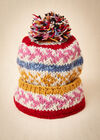 Hand Knit Colourful Stripe Beanie Hat, Assorted, large