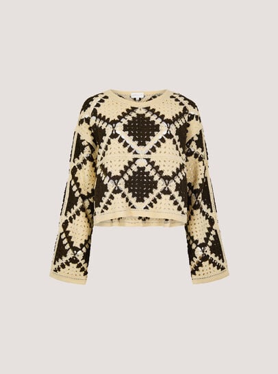 Crochet Diamonds Cropped Jumper