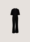 Jersey Crepe Straight-Leg Jumpsuit, Black, large