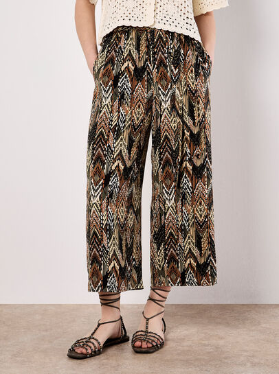 Chevron Print Culotte Trousers