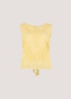 Cotton Lace Bow Top, Yellow, large