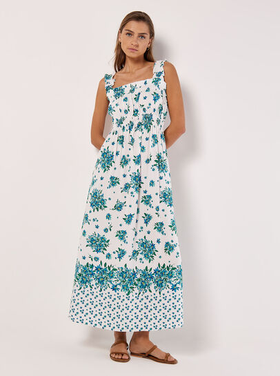 Floral Smocked Milkmaid Maxi Dress