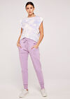 Retro Tie Dye Cropped Sleeveless Tee, Lilac, large