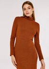 High Neck Midi Dress, Rust, large