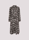 Ikat Tiered Shirt Midi Dress, Dark Grey - Charcoal, large