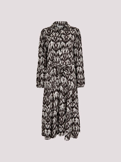Ikat Tiered Shirt Midi Dress