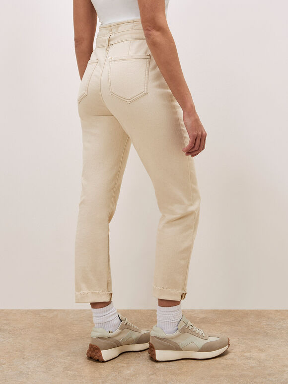Stella Mom Jeans, Cream, large