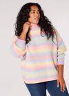 Curve – übergroßer pastell-ombre-pullover, rosa, größe l