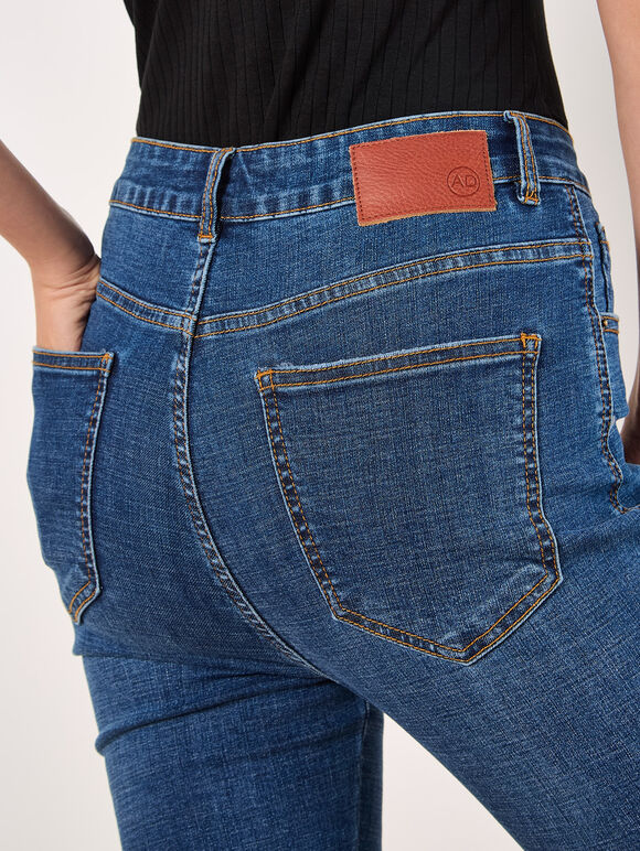 Sara Skinny Fit Capri Jeans, Blue, large