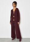 Soft Knit Wide Leg Trousers, Burgundy, large