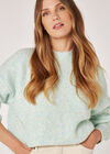 Space Dye Fisherman Knit Jumper, Aqua - Turquoise, large