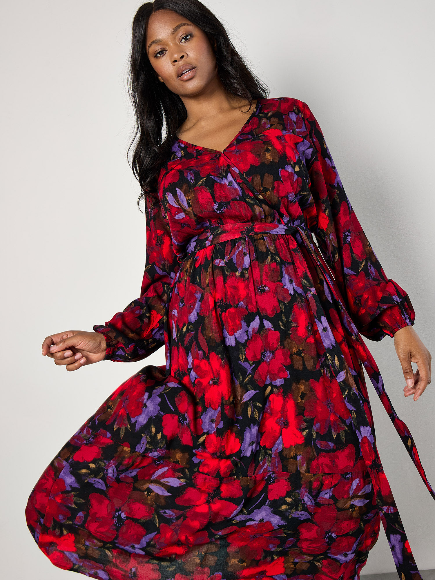 Robe rouge portefeuille top