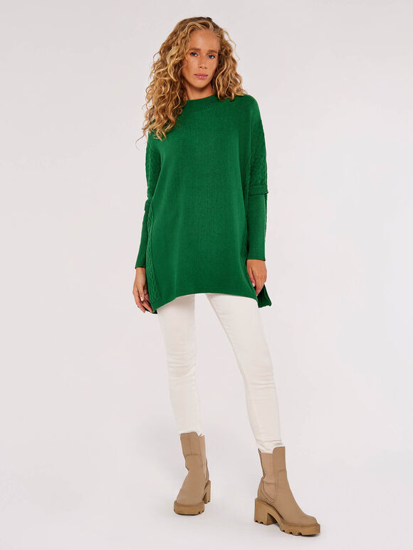 Pull surdimensionné à panneau Zig Zag, vert, grand