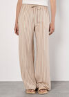 Wide Leg Stripe Trousers, Stone, large