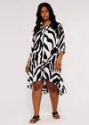 Curve Zebra Oversized Dress, White, large