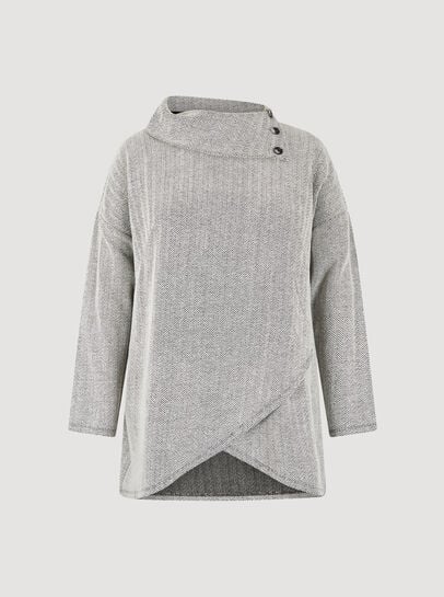 Curve Chevron Jacquard Wrap Top