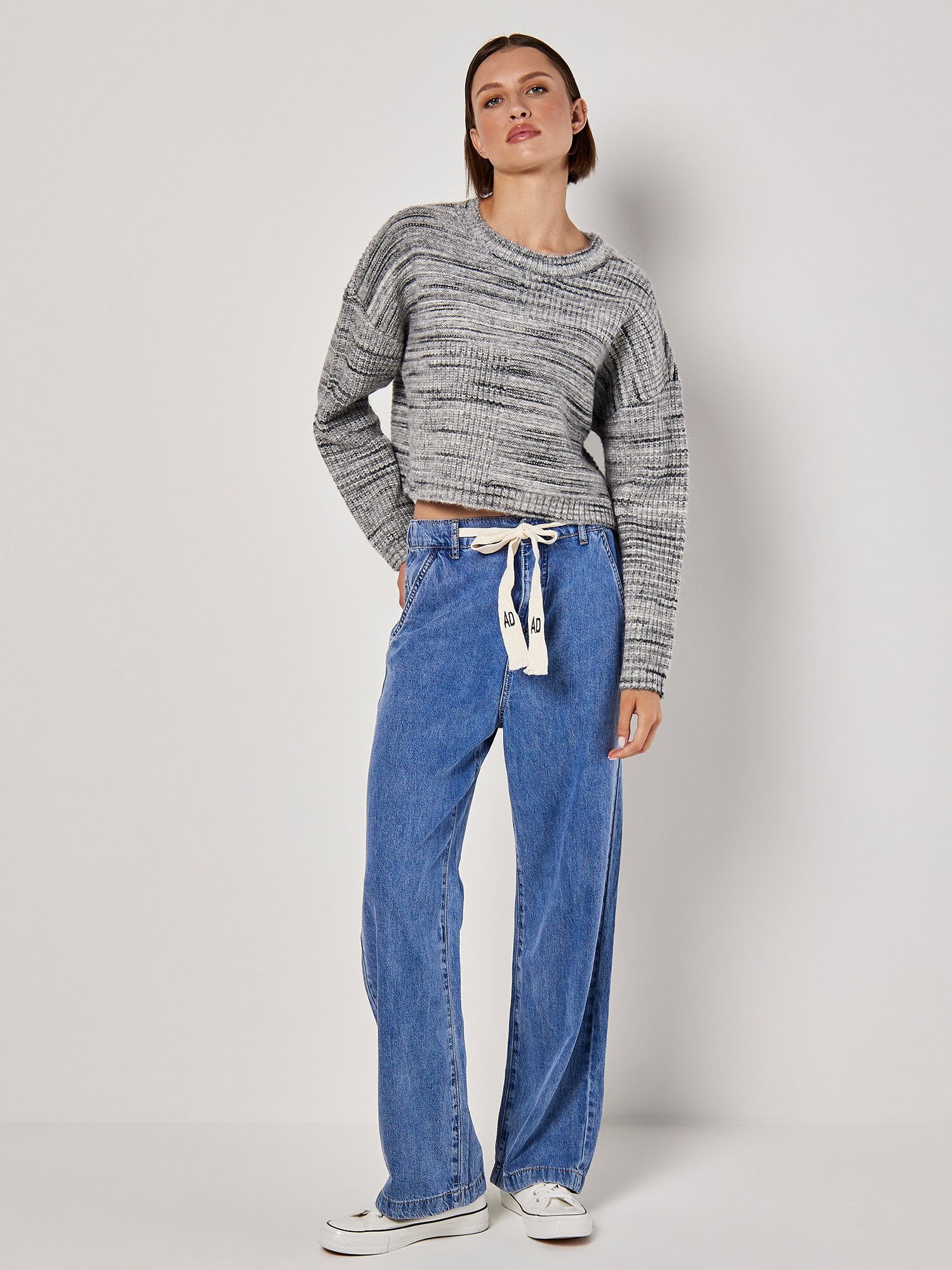 【U LAN】Paris Crop Air Jumper Black ribbed cropped jumper - women - ALEXANDER WANG