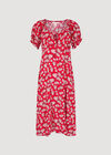 Robe Midi Florale Daisy, Rouge, large