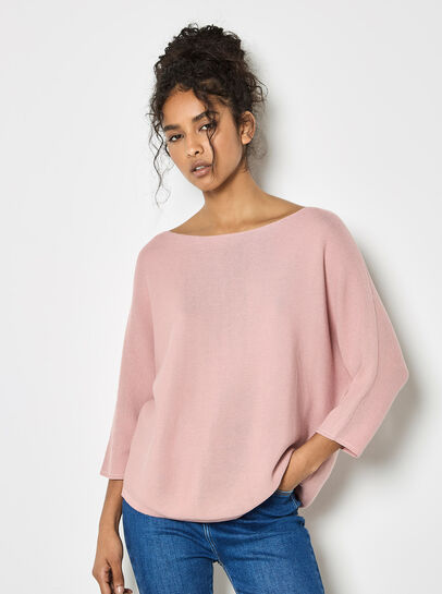Stretch Knit Batwing Top