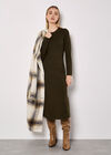 Knitted Midaxi Dress, Khaki, large