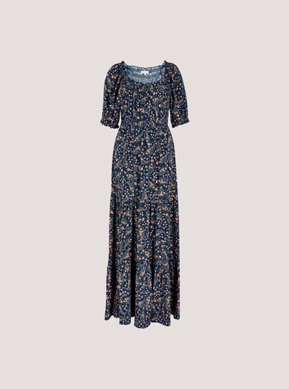 Floral Paisley Milkmaid Maxi Dress