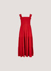 Smock Tiered Midi Dress, Red, large