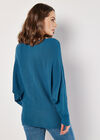 Textured Knit Lightweight Jumper, Teal, large