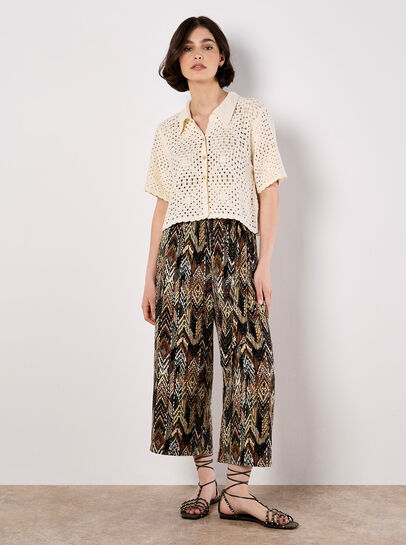 Chevron Print Culotte Trousers