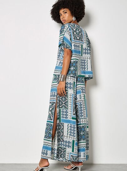 Folk Patchwork Wide Leg Trousers