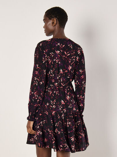 Leaf Print Mini Dress