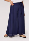 High Waisted Palazzo Trouser, Navy, large