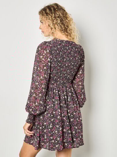Ditsy Floral Smocked Mini Dress