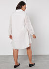 Curve Cotton Broderie Shirt Mini Dress, Cream, large