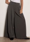 Wide-Leg Pleat Pinstripe Trousers, Grey, large