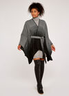 Herringbone Ombre Blacket Cape, Grey, large
