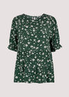 Ditsy Tiered Top, Green, large
