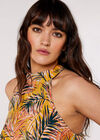 Tropical Halter Neck Top, Mustard, large
