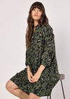 Cheetah Oversized Shirt Mini Dress, Khaki, large
