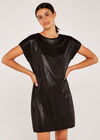 Chevron Foil T-Shirt Dress, Black, large